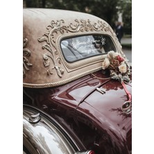 Lora Wedding Gelin Arabası Cam Yazısı İsme Özel 38cm Beyaz | Çiçek Desenli, “We Are Getting Married” ve İsimleriniz Yazılı Düğün, Nikah, Nişan İçin Araba Cam Yazısı Sticker, Folyo, Vinil