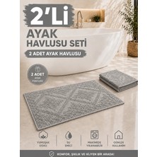 Evim Sade 2'LI50X70 Pamuklu Ayak Havlusu – Kül Rengi