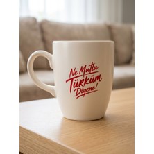 Palto Tasarım Ne Mutlu Türküm Diyene ! Krem Oval Kupa - Hediyelik Kupa Fincan Mug