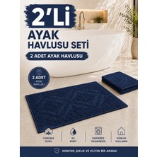 Evim Sade 2'LI50X70 Pamuklu Ayak Havlusu – Lacivert