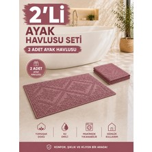 Evim Sade 2'LI50X70 Pamuklu Ayak Havlusu – Gül Kurusu