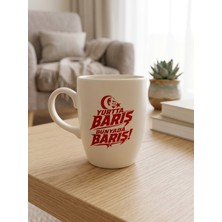 Palto Tasarım Yurtta Barış Dünyada Barış! Krem Oval Kupa - Hediyelik Kupa Fincan Mug