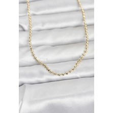 Mey Ithalat® cm 14K Gold Renk Top Zincirli Model 60 cm Kadın Kolye