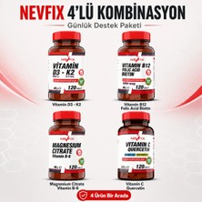 Nevfix D3-K2, B12, Magnezyum ve Quercetin 4’lü Set