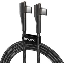 Toocki 100W L Tipi Type-C To Type-C Ultra Hızlı Şarj Kablosu - Örgülü & Oyuncular Için Tasarlanmış