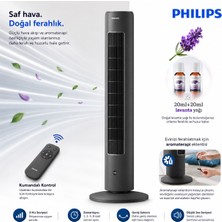 Philips Kumandalı 5000 Serisi Kule Tipi Vantilatör, Aroma Koku Özellikli + 40ML Uçucu Doğal Lavanta Yağı 40 W, 28 Db
