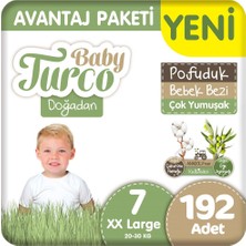 Baby Turco Doğadan 7 Beden Bebek Bezi Avantaj Paketi Pofuduk 48X4 192 Adet