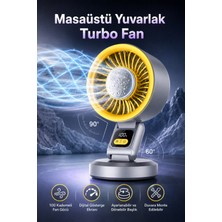Seyutech Masaüstü Turbo Fan Şarjlı Duvara Monte Edilebilir Döner Başlıklı Vantilatör 100 Kademeli Dijital Göstergeli Taşınabilir Ultra Güçlü Fan