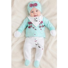 Çayzen Cayzen 5 Parça Kirazlı Kız Bebek Takım Set