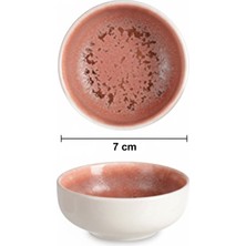 Rinart 6'lı Coupe Shape Rosa Bal Kasesi 7 cm – Şık ve Modern Porselen Sunum Kasesi