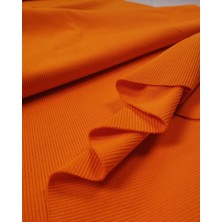 Kumaş Parça Oranj Turuncu Kaşkorse Ribana Kumaş Esnek Yumuşak Bodylik & Bluzluk 110X150CM