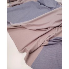 Kumaş Parça Pembe Mavi Lila Panolu Jakarlı Interlok Kumaş Esnek Yumuşacık Hırkalık & Kazaklık 150X110CM (Her Pano)