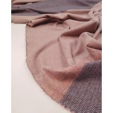 Kumaş Parça Pembe Mor Panolu Jakarlı Interlok Kumaş Esnek Yumuşacık Hırkalık & Kazaklık 150X110CM (Her Pano)