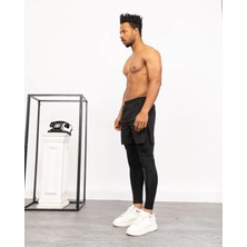 Gugus Erkek Uzun Taytlı Şort / Koşu Fitness Antrenman Spor Şortu