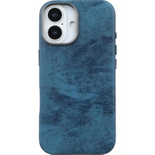Casen iPhone 17 Mavi Premium Vintage Dokulu Darbe Emici Kamera Korumalı Magsafe Uyumlu Telefon Kılıfı