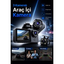 Harvox Araç Içi Hd Kamera 3 Kameralı Wifi Özellikli 1080P Full Hd Gece Görüşlü G-Sensör Dashcam