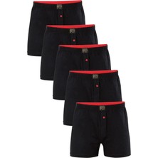 5'li Anıt %100 Pamuklu Havlu Bel Düğmeli Boxer Rahat Kesim 2 Çift Bambu Patik Çorap Hediyemizdir