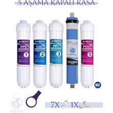 Nefa Tüm Kapalı Kasalar, İhlas Aura (Silver, Plus, Platinum) Conax Uyumlu, Su Arıtma 5'li Filtre Seti, 80 Gpd Membranlı