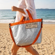 Coho Objet Coho Fashion Daily Tote Çok Amaçlı Günlük Çanta - Gri-Turuncu