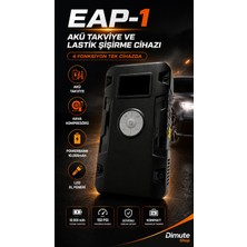Dimute Shop Eap-1 Akü Takviye Cihazı ve Lastik Şişirme Pompası  Powerbank El Feneri