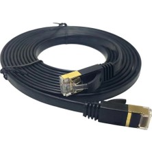 Iron Star Cat7 Flat Kablo 15METRE Siyah - 10GBPS Hız Destekli
