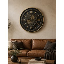 Glazze Roma Pirinç Eskitme 60 cm Çarklı Duvar Saati