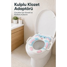 Wumboo Hayvan Figürlü Süngerli Klozet Adaptörü,yumuşak Süngerli Kaymaz Taban Klozet Adaptörü-Mavi Tavşan
