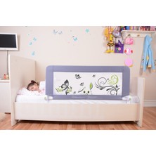 Miny Baby Portatif Katlanabilir Yatak Bariyeri Gri 120 cm x 65 cm Güvenlik Özellikli