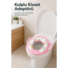 Wumboo Portatif Süngerli Klozet Adaptörü,yumuşak Süngerli Kaymaz Taban Tutma Kollu Klozet Adaptörü-Pembe