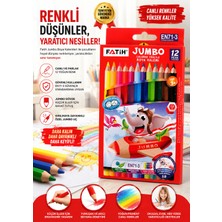 Fatih 12 Renk Jumbo Kuru Boya Kalemi Küçük Eller Için Kolay Tutuş Sağlıklı Güvenli Içerik Seti