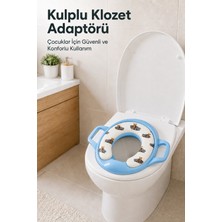 Wumboo Portatif Süngerli Klozet Adaptörü,yumuşak Süngerli Kaymaz Taban Tutma Kollu Klozet Adaptörü-Mavi