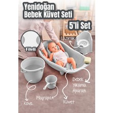 Wumboo 5'li Set Fileli Yenidoğan Küvet Seti Gri