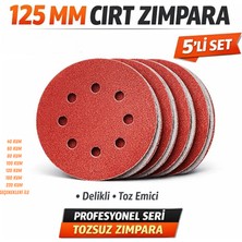 Volker 125 mm Cırt Zımpara Kağıdı 5 Adet – 8 Delikli Disk, Ahşap & Metal Uyumlu