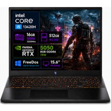 Acer nitro V 15 ANV15-52-01 Intel Core i5-13420H 16GB RAM 512GB SSD RTX5050-8GB 75W 15.6" 165Hz FHD Freedos NH.QZ7EY.003-01
