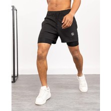 Gugus Erkek Kısa Taytlı Şort / Koşu Fitness Antrenman Spor Şortu