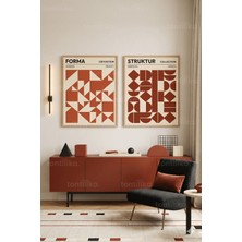 Tontilika Modern Geometrik Sanat 2'li Ahşap Çerçeveli Tablo Seti