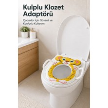 Wumboo Hayvan Figürlü Süngerli Klozet Adaptörü,yumuşak Süngerli Kaymaz Taban Klozet Adaptörü-Sarı Leopar