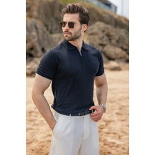 Madmext Antrasit Regular Fit Polo Yaka Triko Erkek Tişört E7503