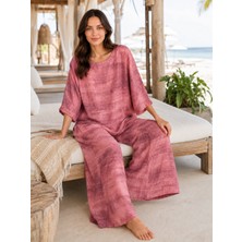 Pulchrani Batik Desenli Pamuk Pantolon Takım