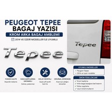 İTHAL Peugeot Tepee Bagaj Yazısı Krom Arka Bagaj Amblemi 2014 ve Üzeri Uyumlu