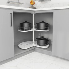 Huzur 3/4 Ahşap Tablalı Döner Sepeti (72 Cm)