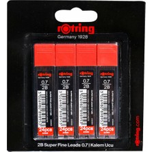 Rotring Super Polimer Kalem Ucu 2B 0.7 mm 4'lü Paket Kırmızı Renkli Sarf Malzemeler