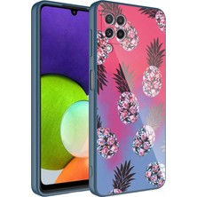 HTstore Galaxy Uyumlu M22 Kılıf Kamera Korumalı Desenli Sert Silikon Zore Epoksi Kapak-No3