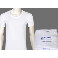 Bennur Pamuklu Beyaz Erkek Bisiklet Yaka Fanila