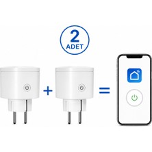 Qasul 2 Adet Wifi Akıllı Priz Seti 16A – Enerji Tüketim Takibi, Uzaktan Kontrol, Zamanlayıcı, Google Home ve Alexa Uyumlu