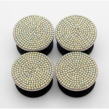 Oto Aksesuarcım Kristal Taşlı Geçme Jant Göbeği Kapağı Gökkuşağı 4\'lü 55MM