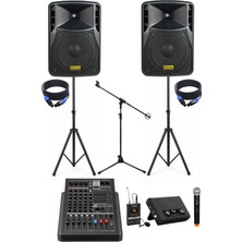 Yankı YSP-120 Profesyonel Ses Sistemi Seti Telsiz Mikrofonlu Okul Konferans Organizasyon ve Canlı Müzik Paketi