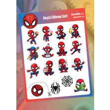 Konfeti.co Özel Tasarım Örümcek Adam Spidey Çocuk Geçici Dövme Seti