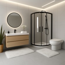 Derya Home Luna Tavşan Postu Görünümlü Ultra Yumuşak 2’li Banyo Seti