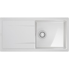 Franke Mxk 611-100 Seramik Evye, Parlak Beyaz, Tezgah Üstü, Çift Yönlü Damlalık, 100X50 cm